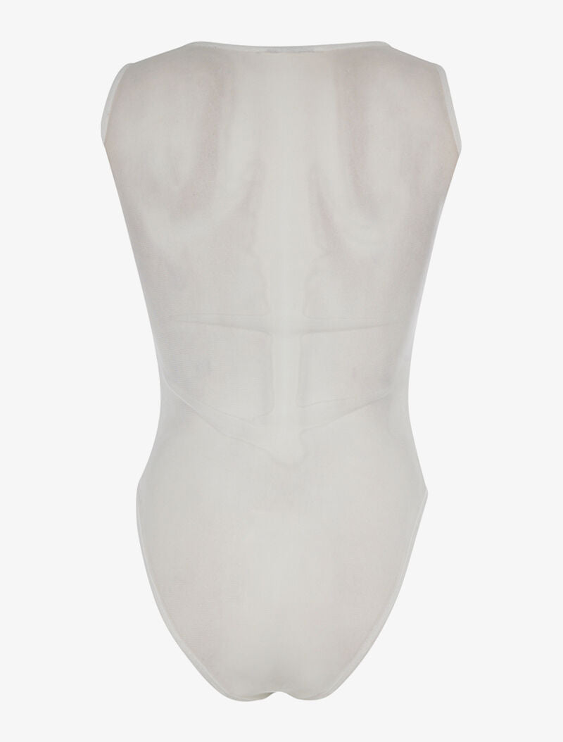 Body transparent buste dentelle - blanc - 2