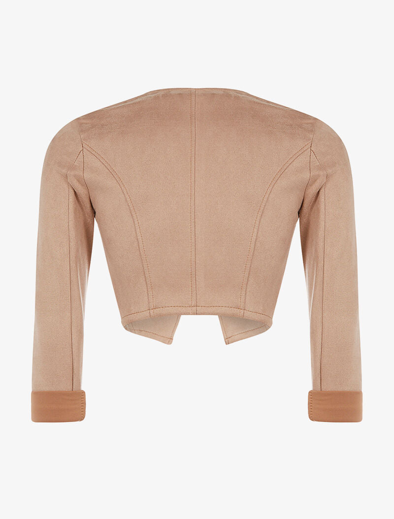 Perfecto daim style boléro - beige - 2