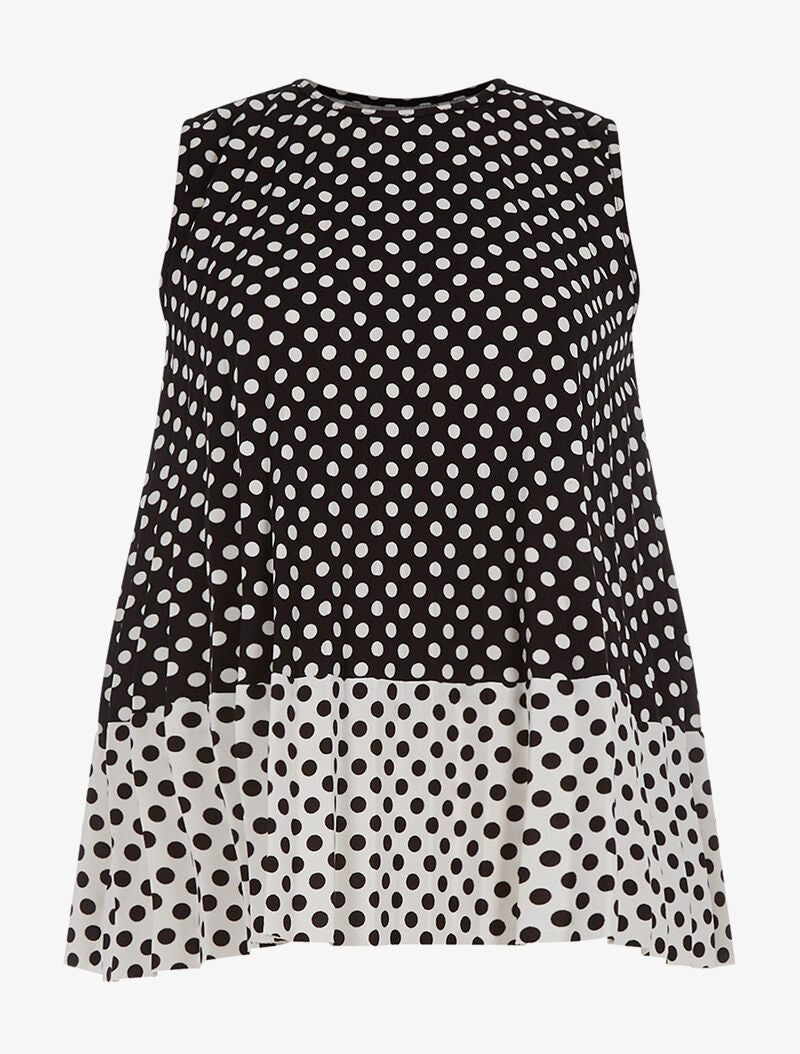 Top plissé à pois - noir - 1