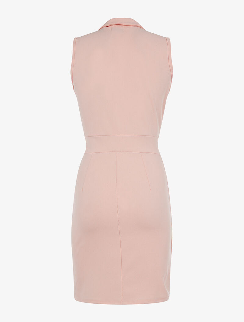 Robe bandes sur les côtés - rose - 2