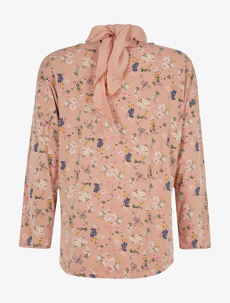 Top ample et foulard - rose - 2