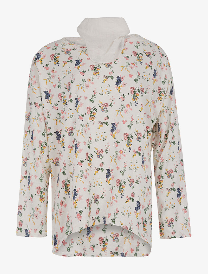 Top ample et foulard - blanc - 1