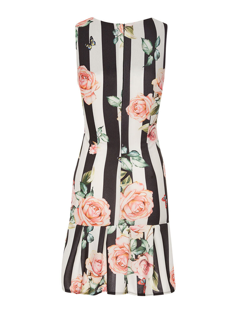 Robe imprimée bas volanté - noir - 2