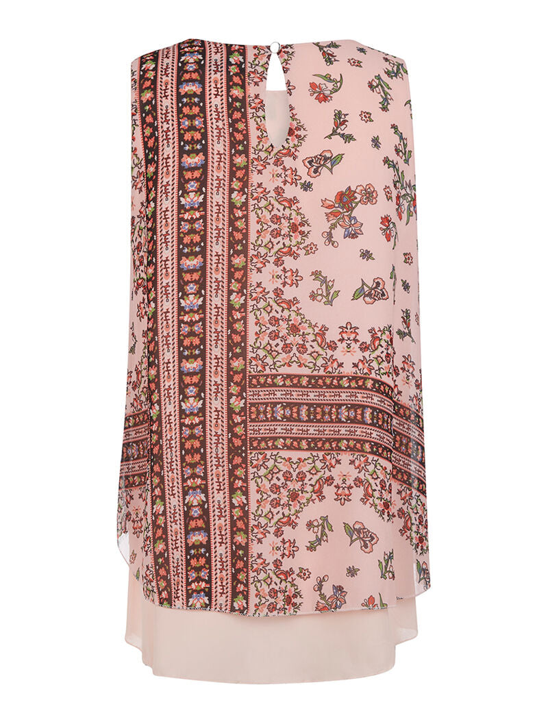 Débardeur imprimé doublure voile - rose - 2
