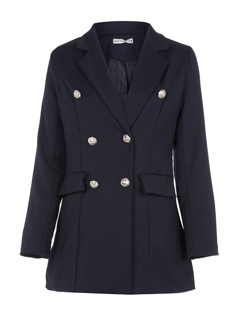 Veste coupe droite - marine - 1