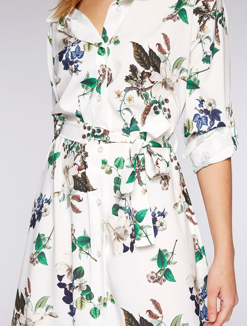 Robe longue imprimé printanière - blanc - 2