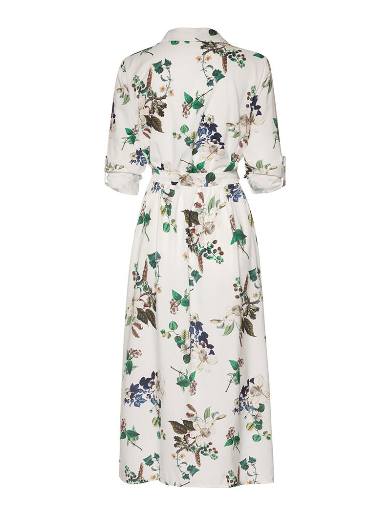 Robe longue imprimé printanière - blanc - 5