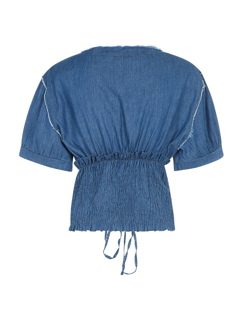 Top en jean corsage - denim - 5