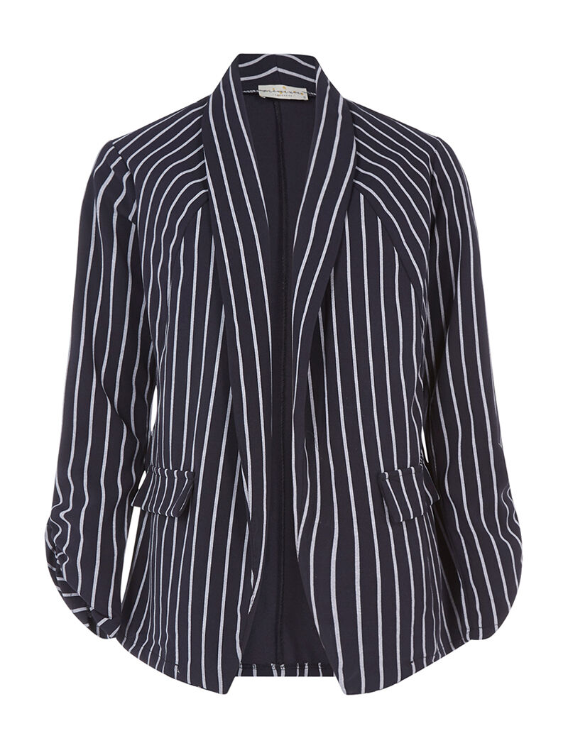 Blazer à lignes - marine - 1