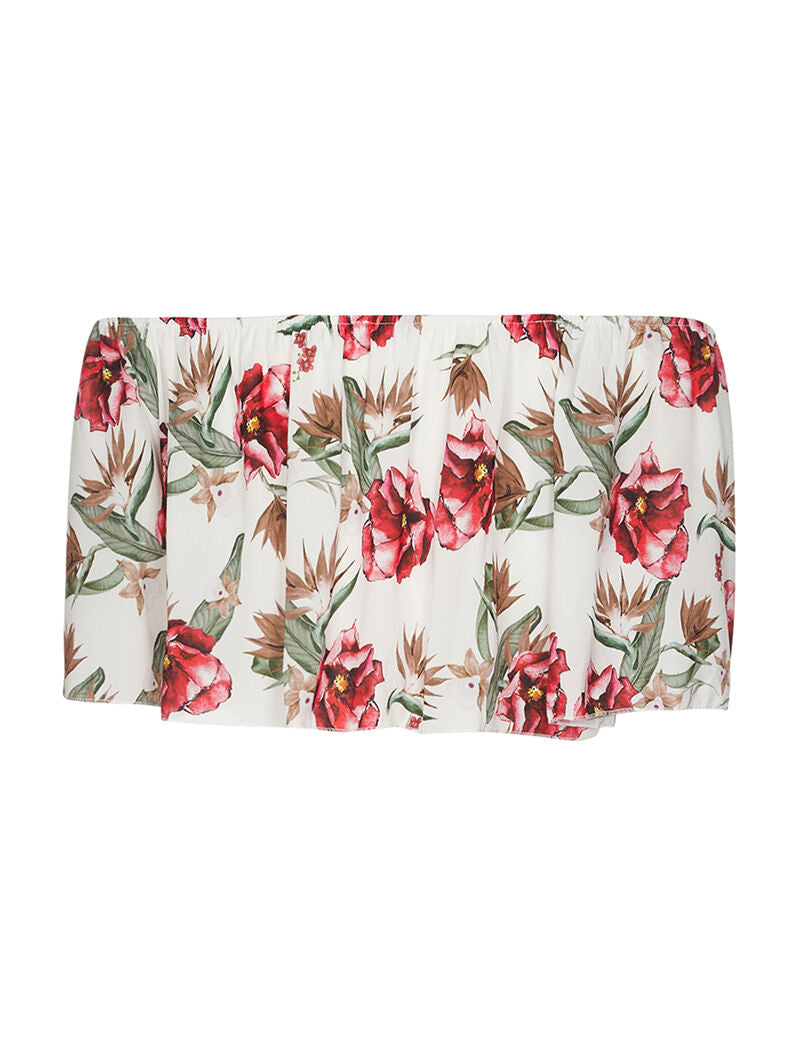 Crop-top volant imprimé - blanc - 2