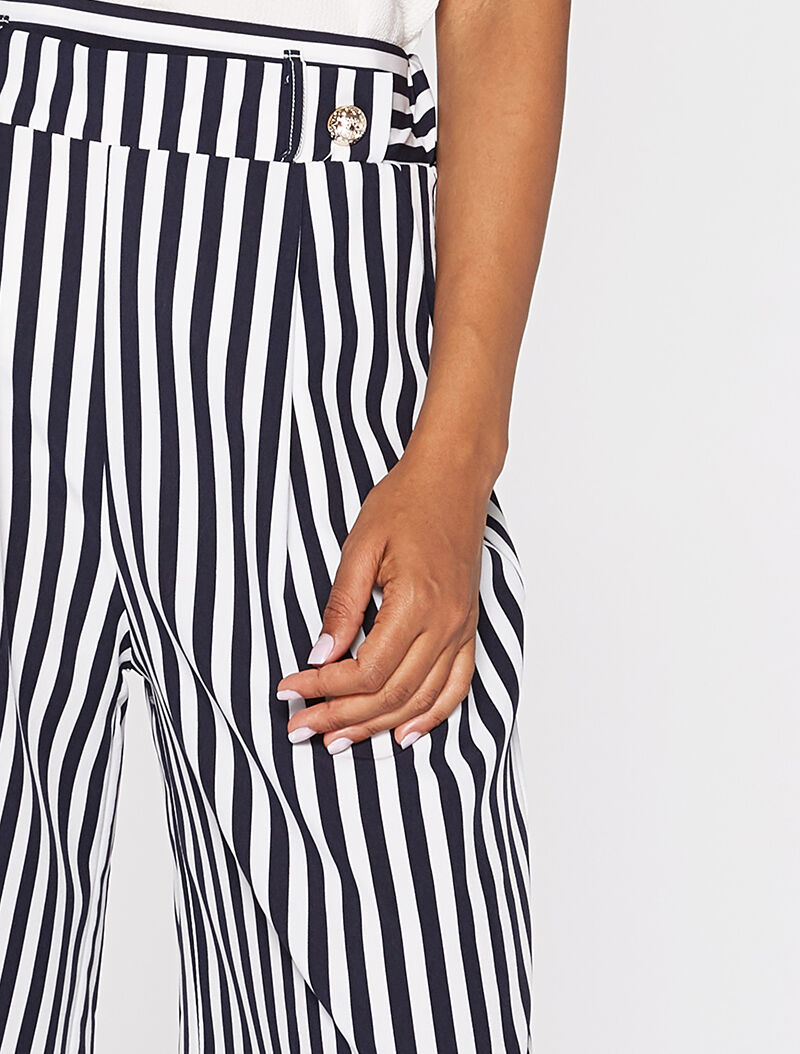 Jupe culotte léger à rayures - marine - 2