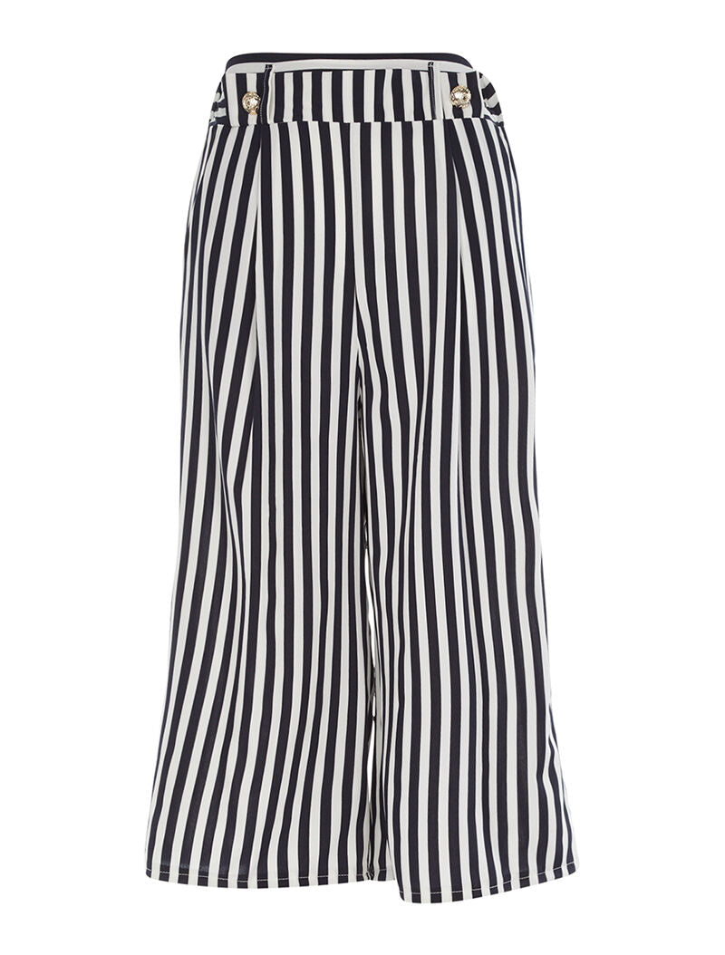 Jupe culotte léger à rayures - marine - 4