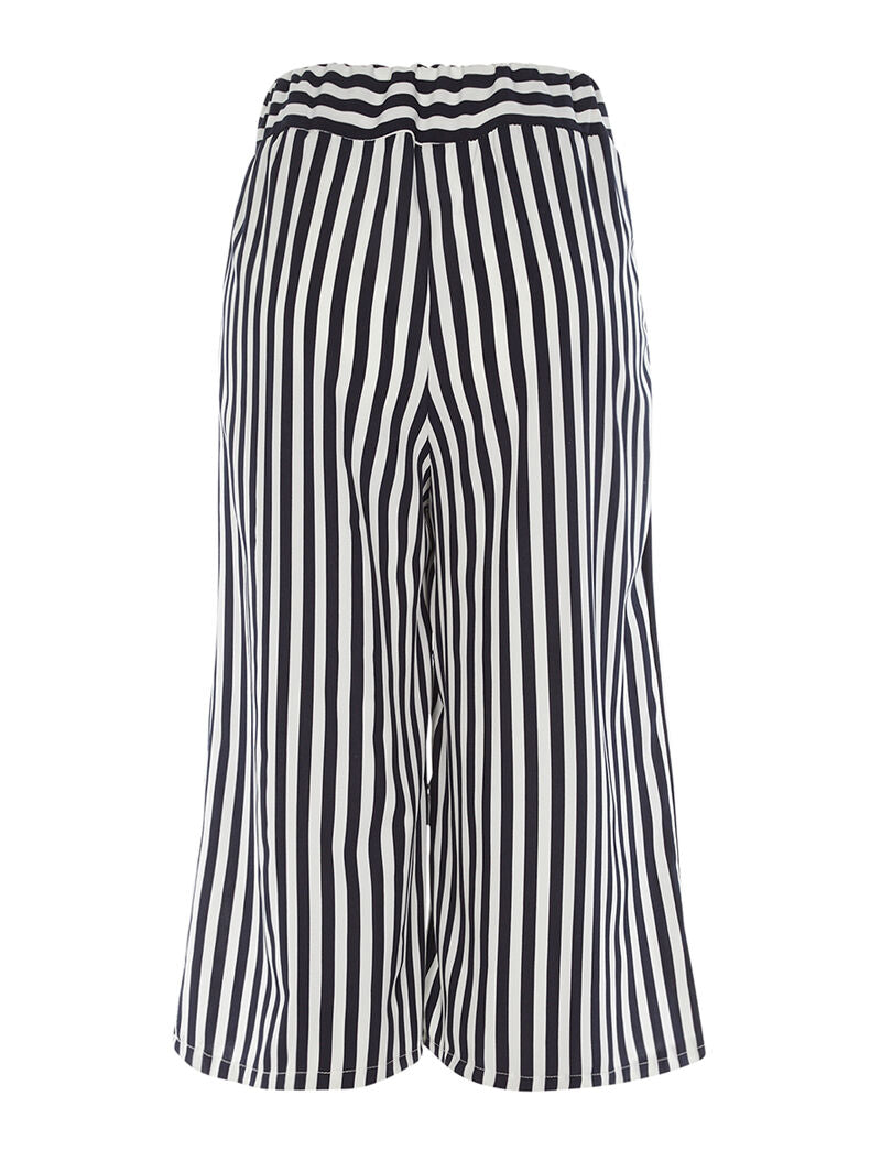 Jupe culotte léger à rayures - marine - 5