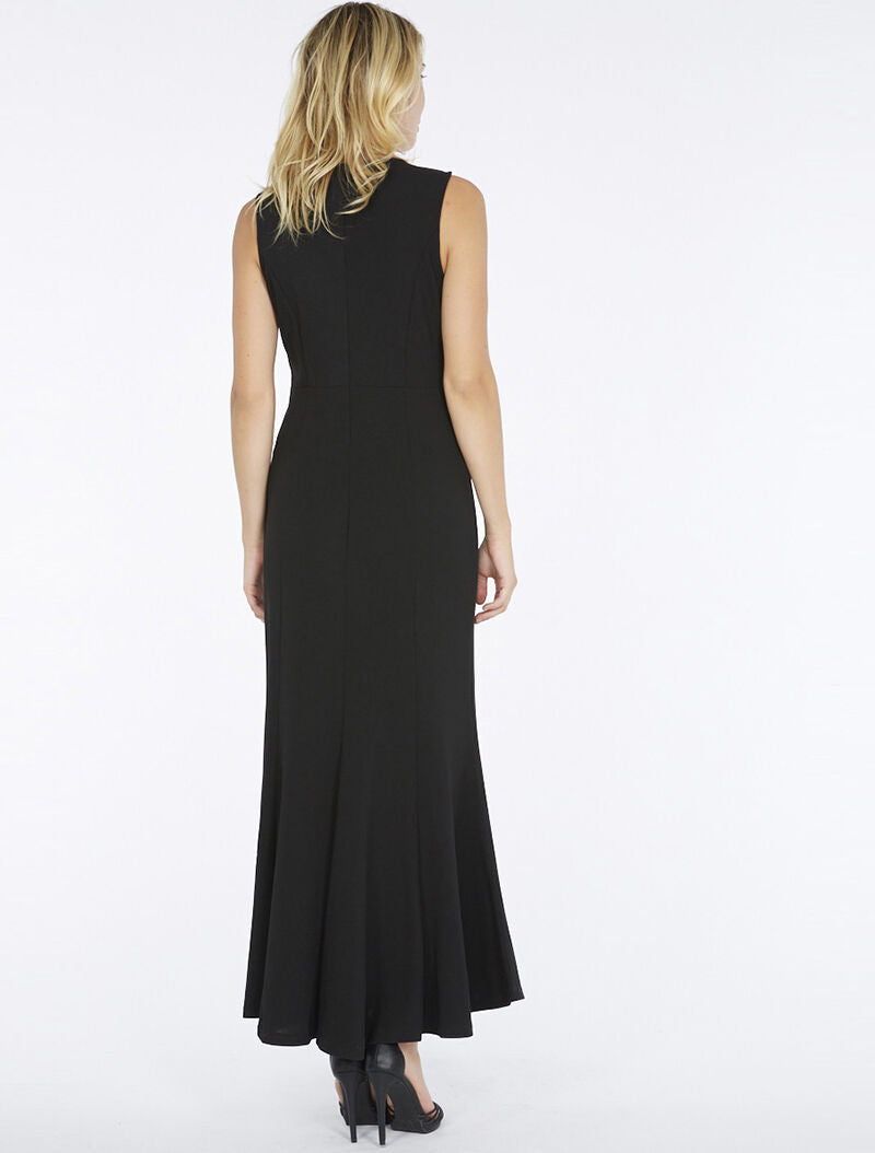 Robe longue buste dentelle - noir - 4