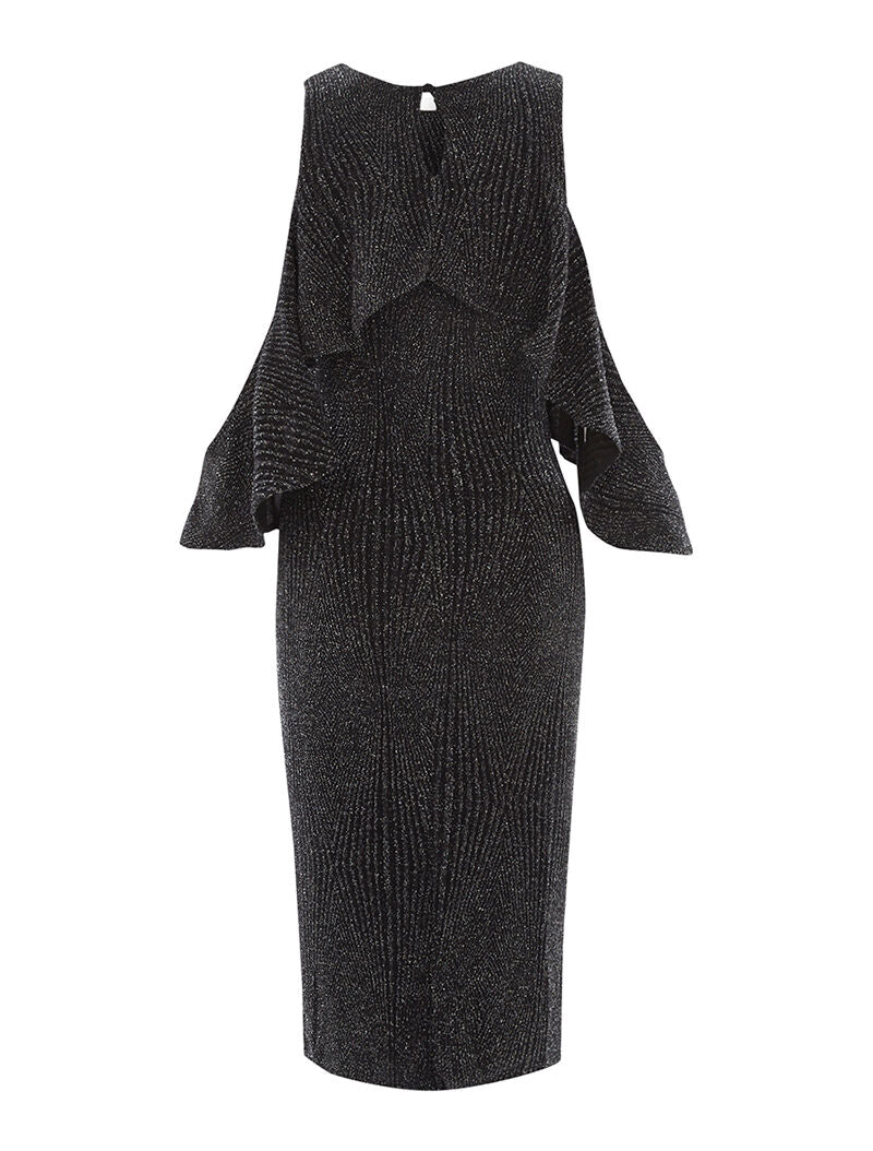 Robe pailletée bras tombant - argent - 2