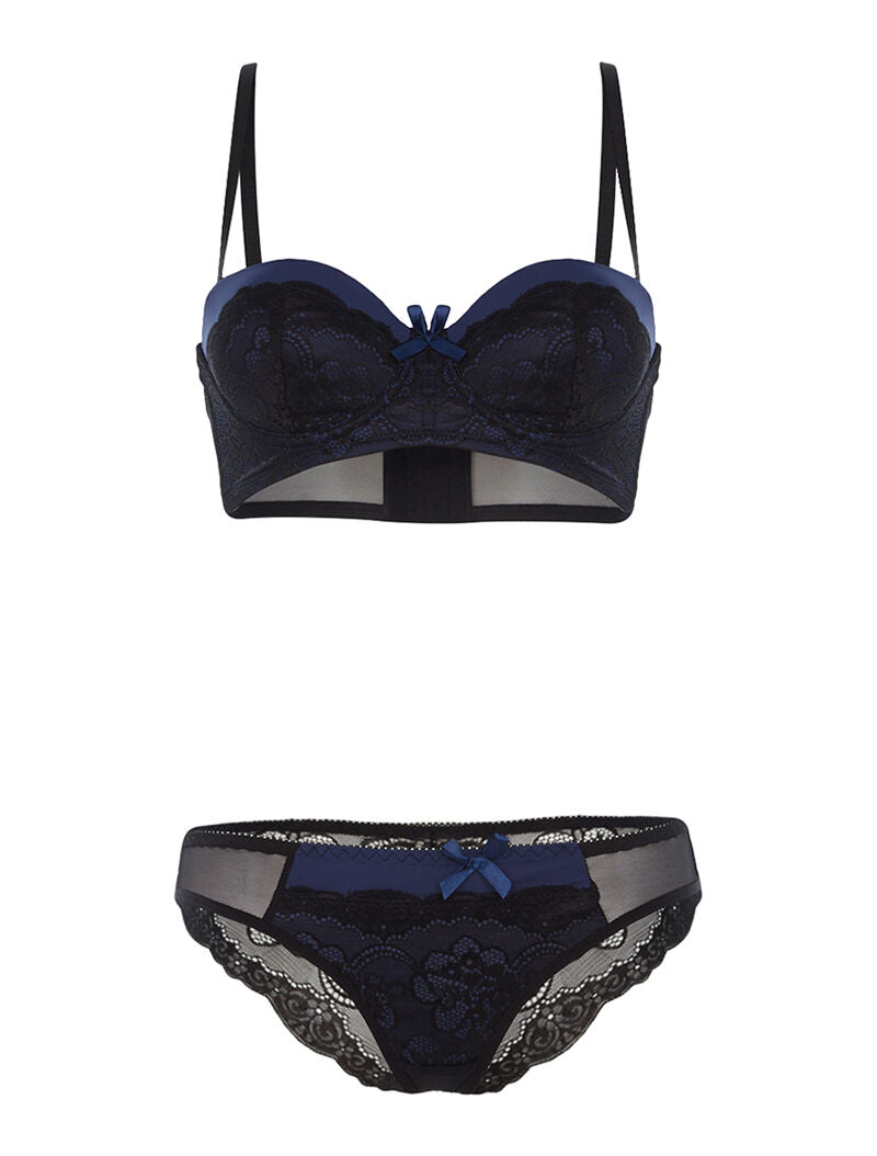 Ensemble SG à corbeille et culotte - noir/marine - 3