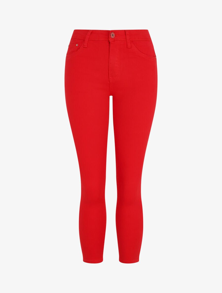 Jean skinny uni push up taille standard - Rouge - 5