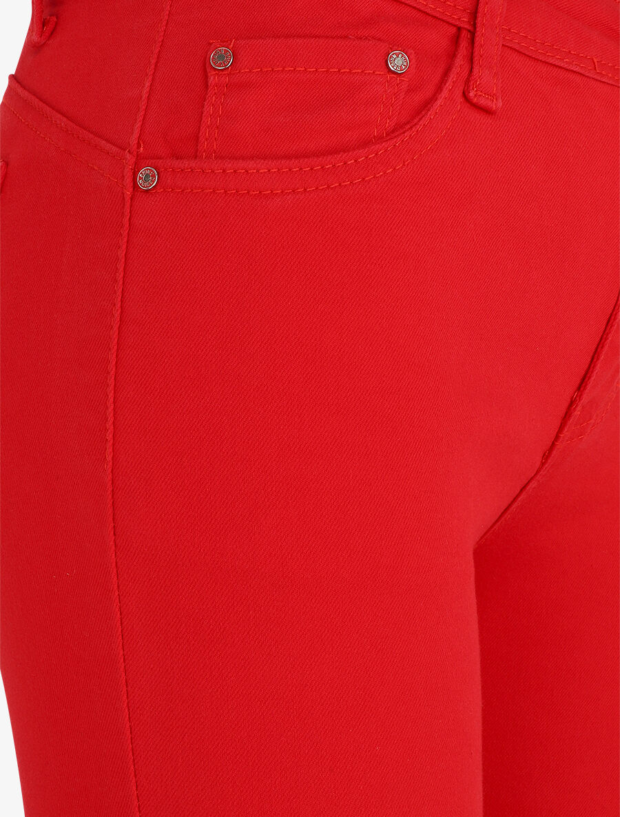 Jean skinny uni push up taille standard - Rouge - 3