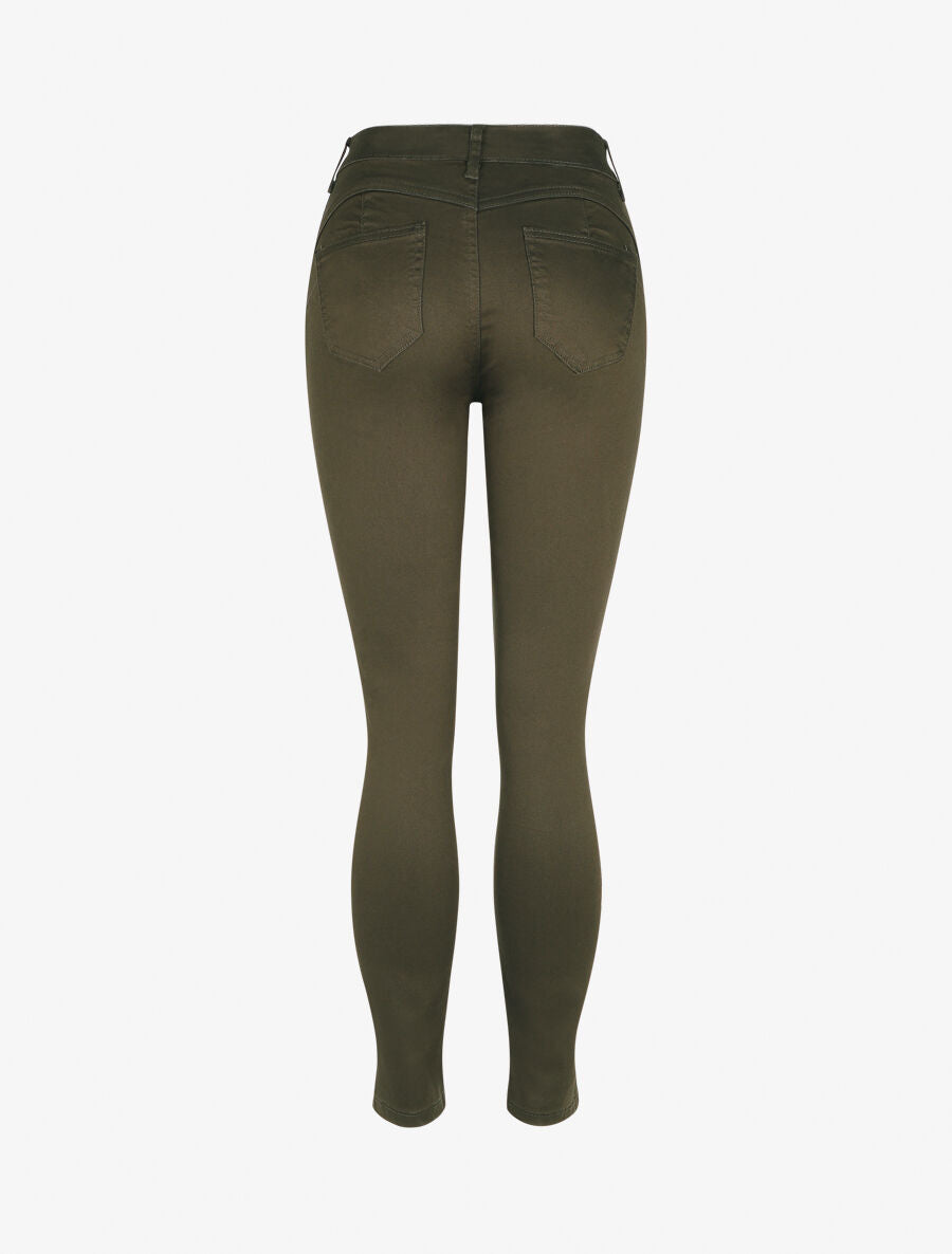 Jean skinny grande taille push up - Kaki - 2