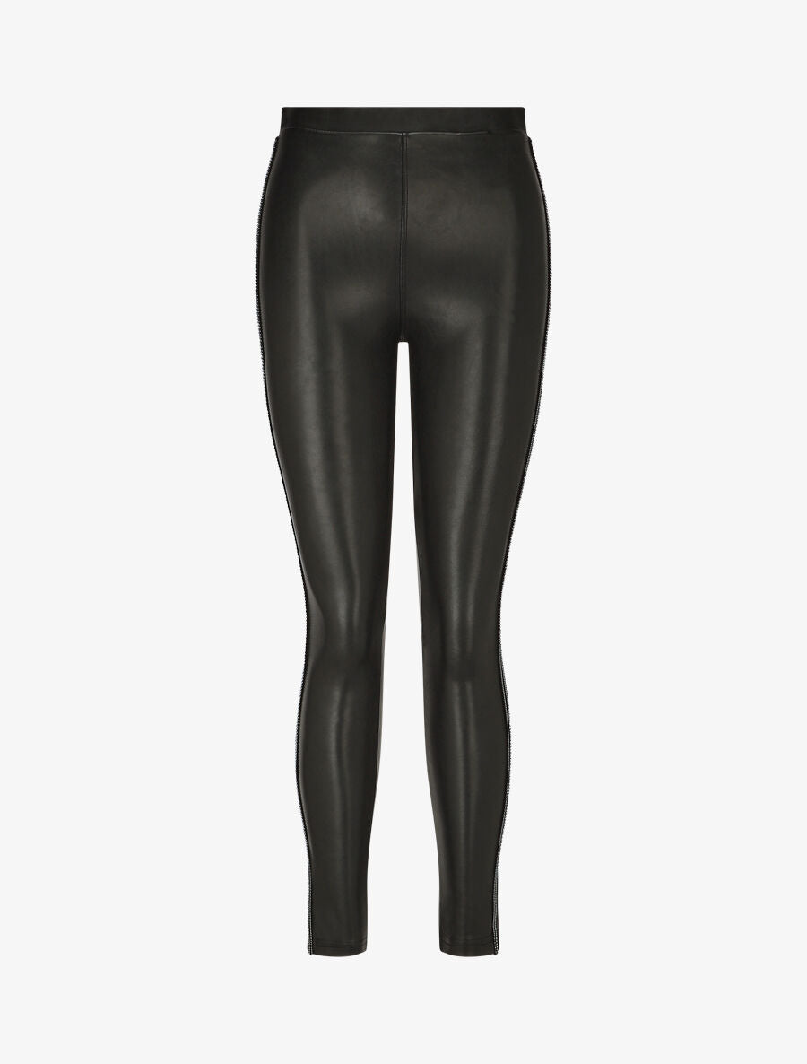 Legging en simili clouté - Noir - 1