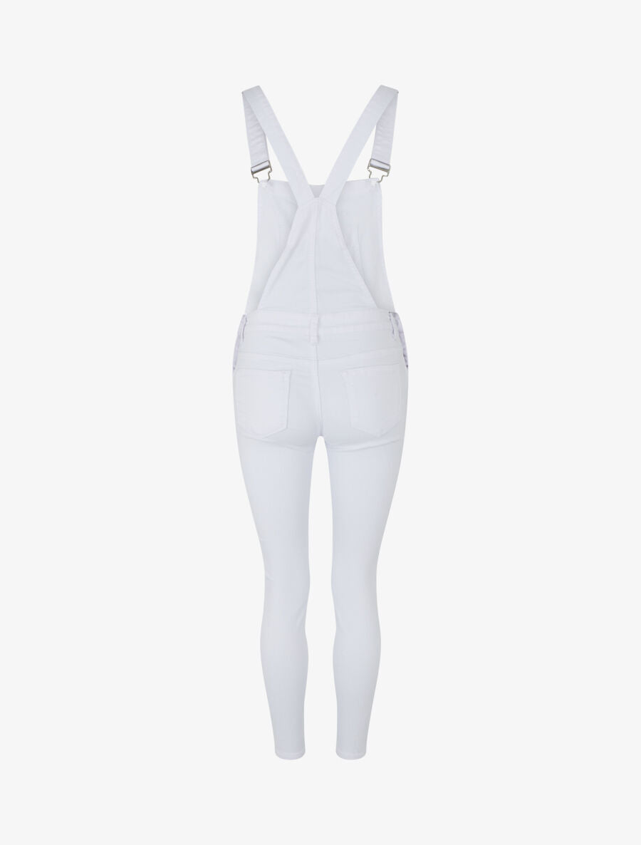 Salopette taille basse coupe skinny - Blanc - 2