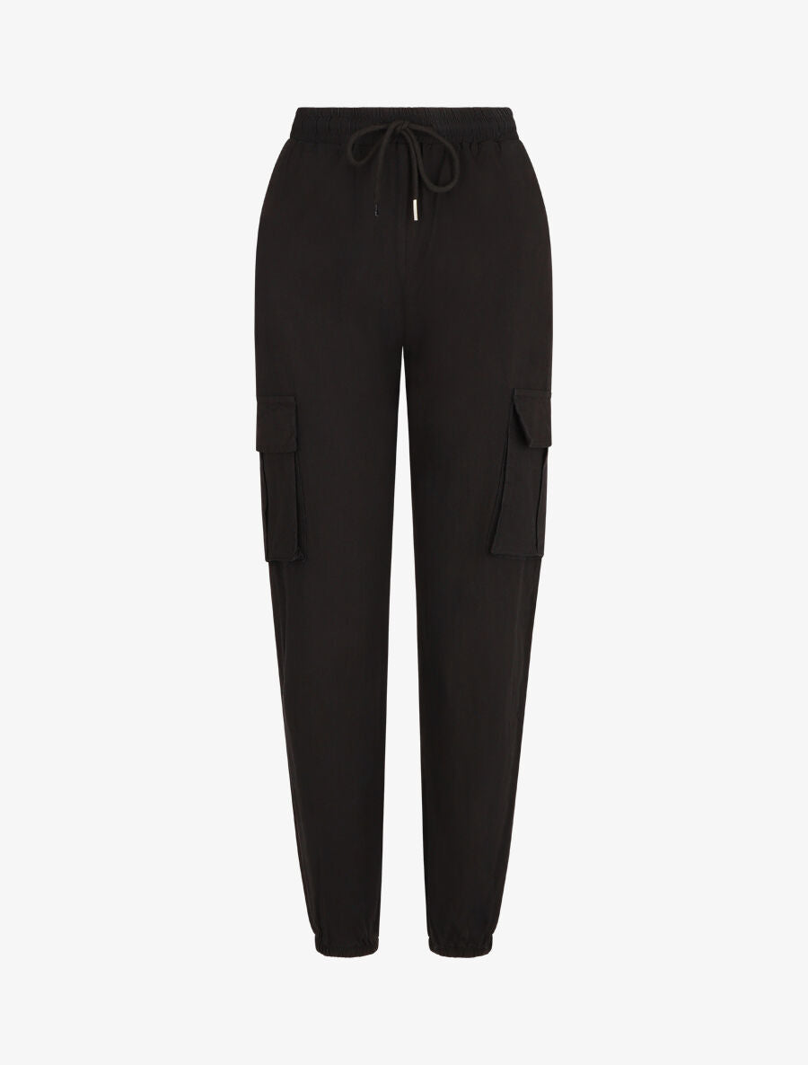 Pantalon cargo taille haute - Noir - 4