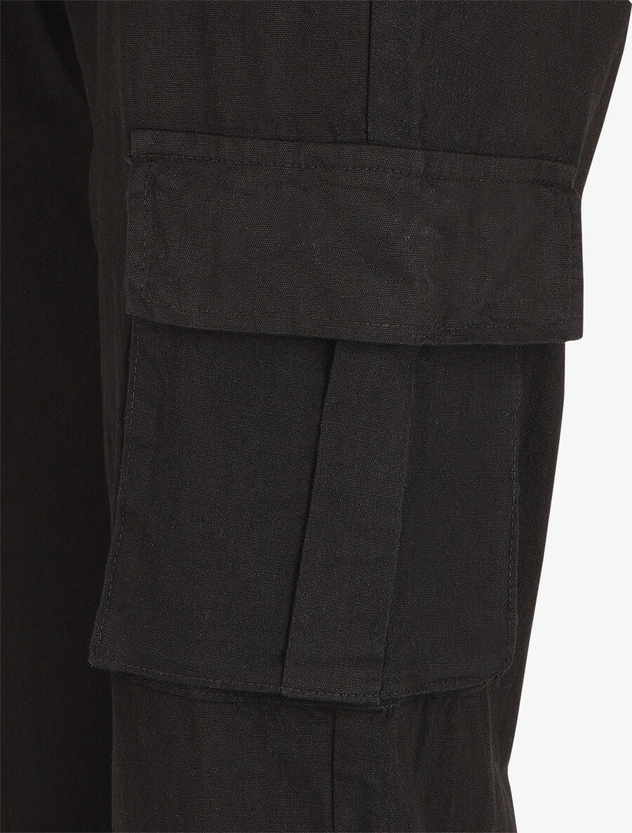 Pantalon cargo taille haute - Noir - 3
