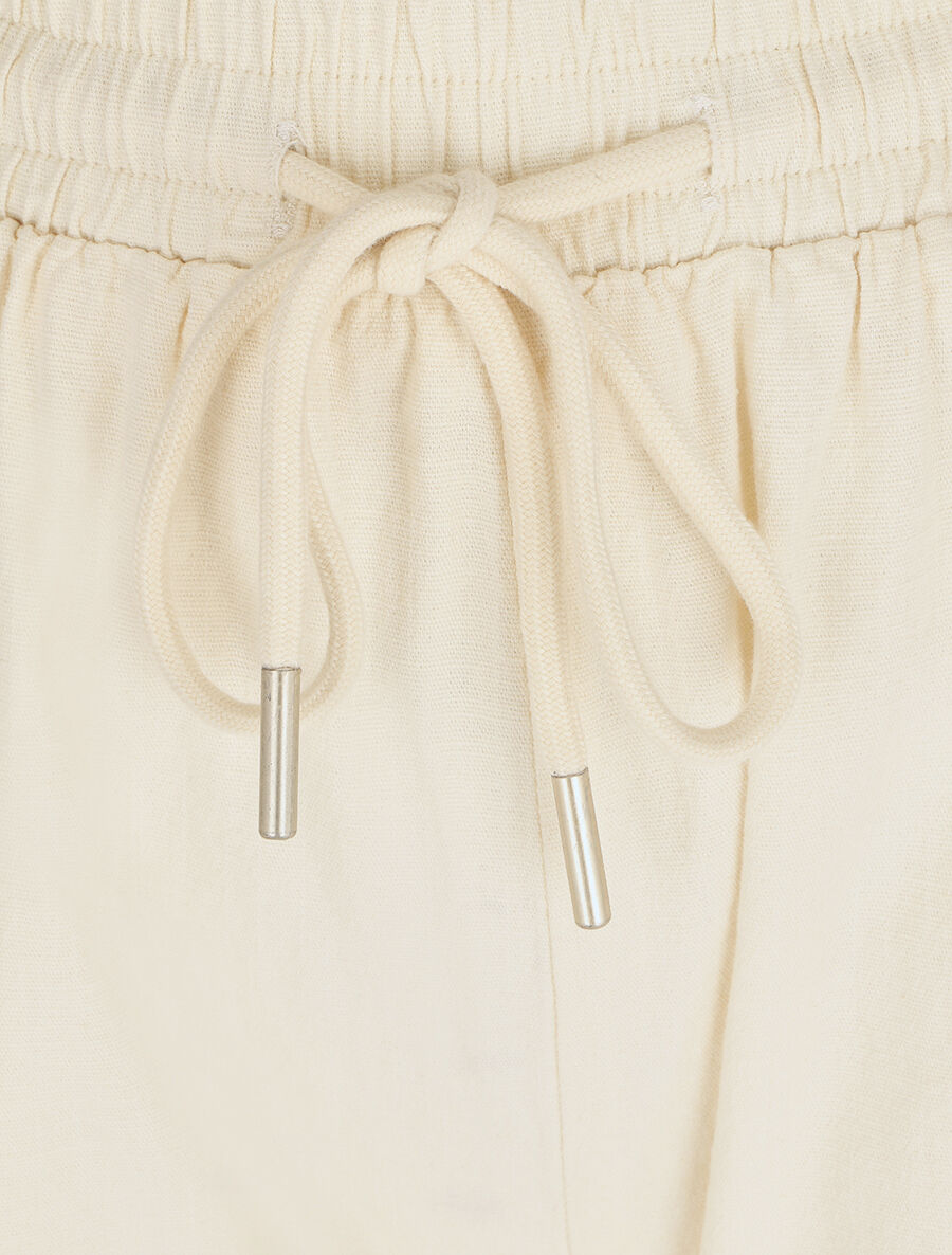 Pantalon cargo taille haute - Écru - 3