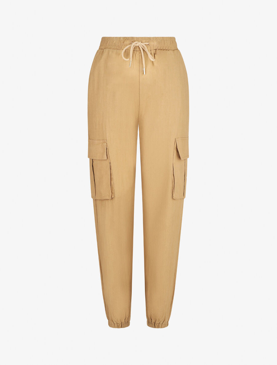 Pantalon cargo taille haute - Taupe - 4