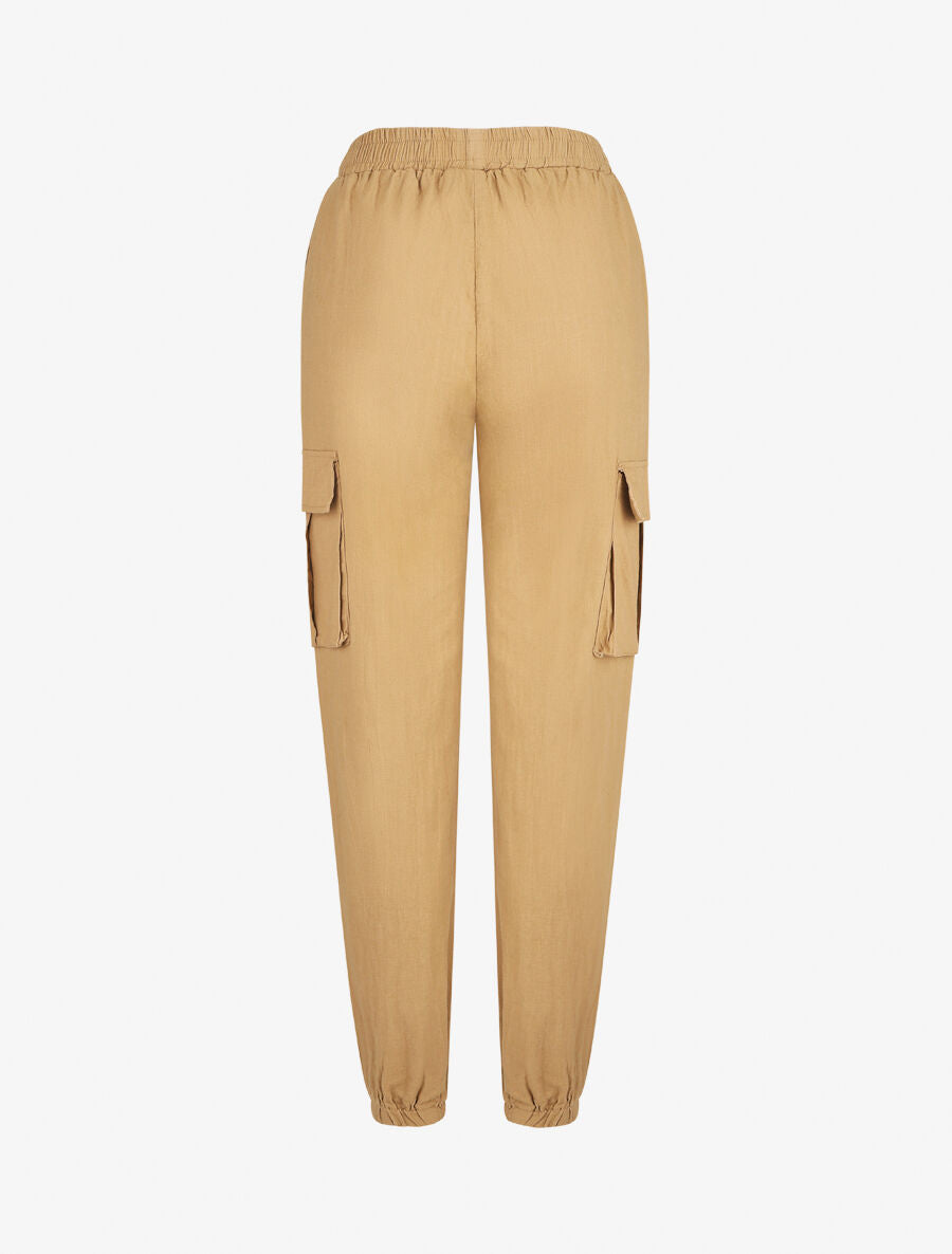 Pantalon cargo taille haute - Taupe - 2