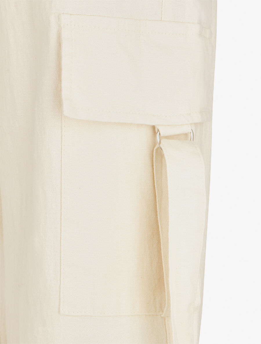 Pantalon cargo à liens - Écru - 3
