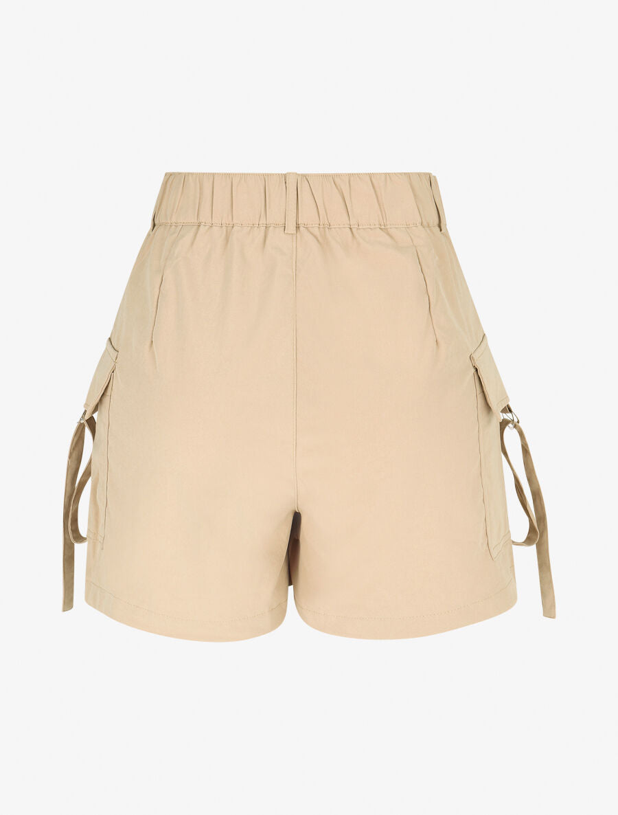 Jupe short cargo uni - Beige - 2
