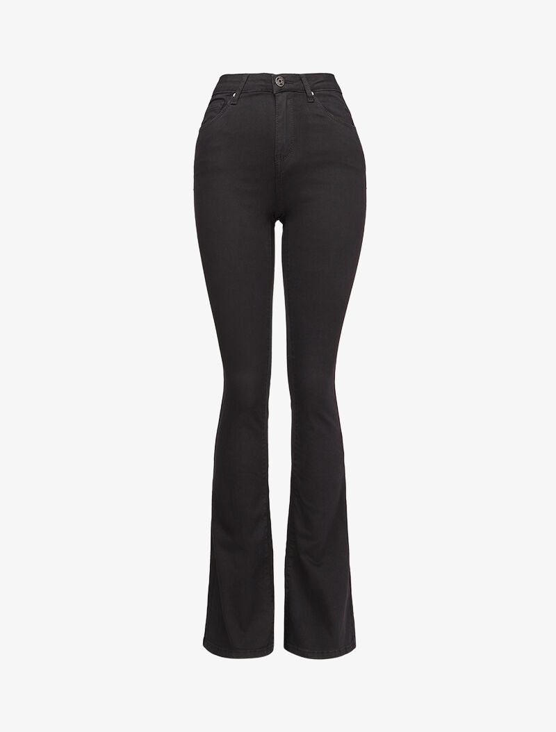 Jean flare extra long à taille standard - Noir - 1