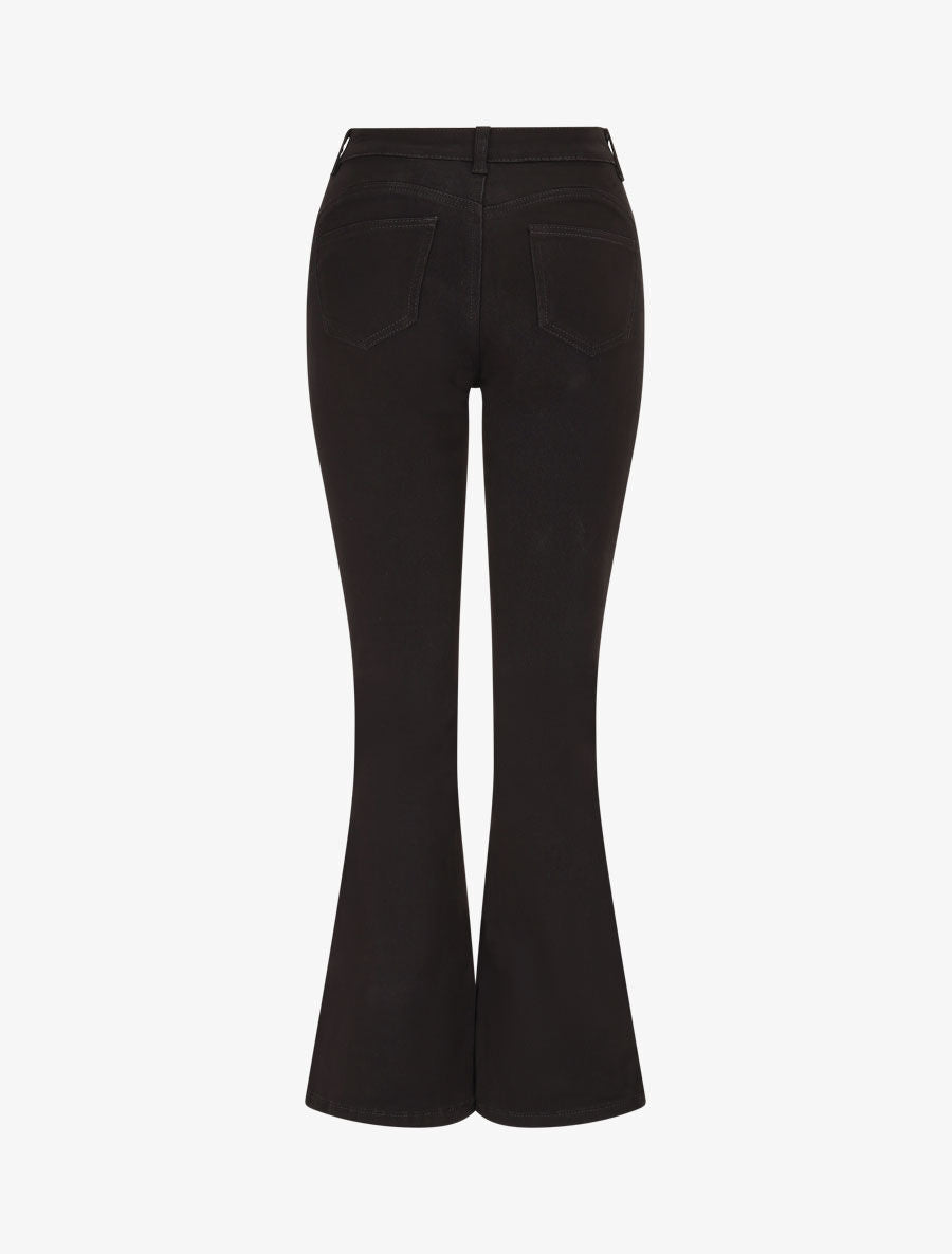Jean coupe flare à taille haute - Noir - 2