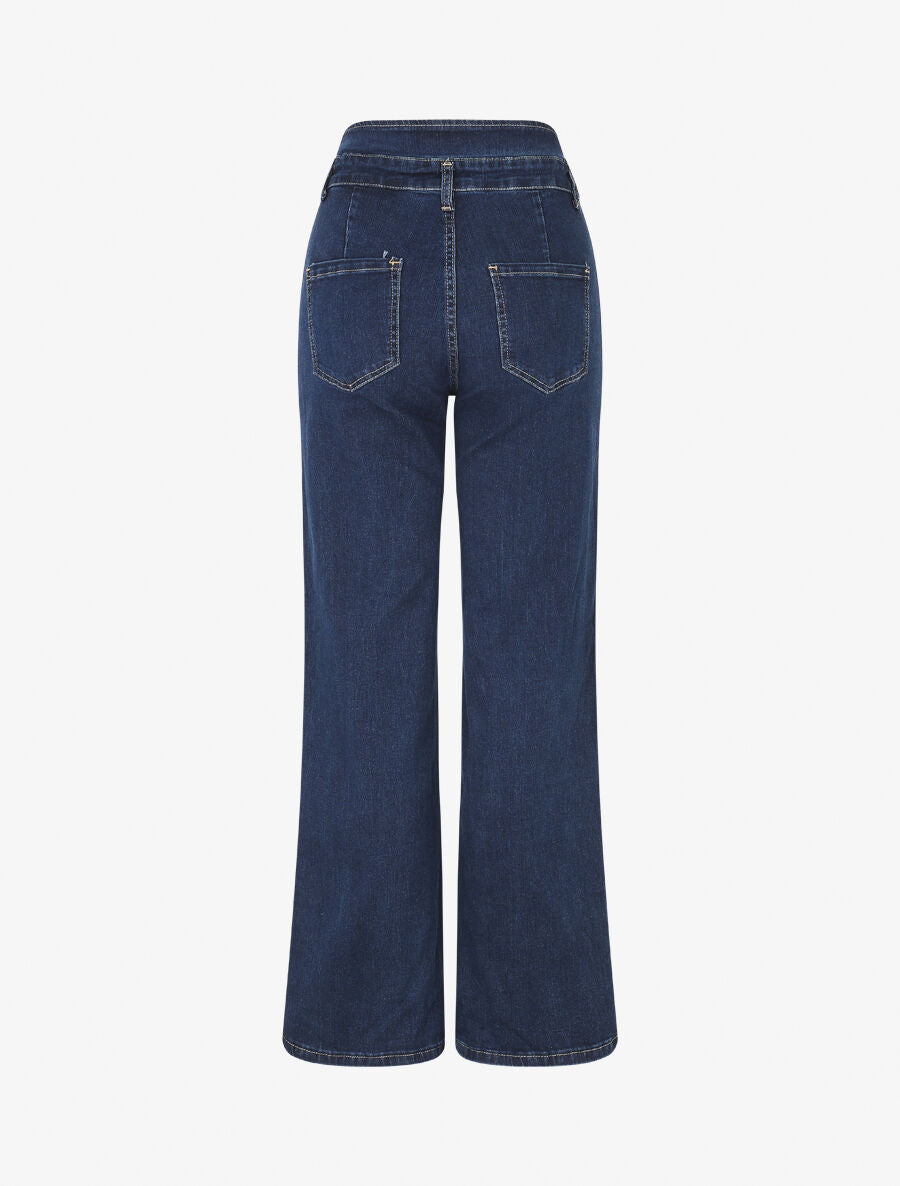 Jean à taille haute coupe droite - Bleu - 2