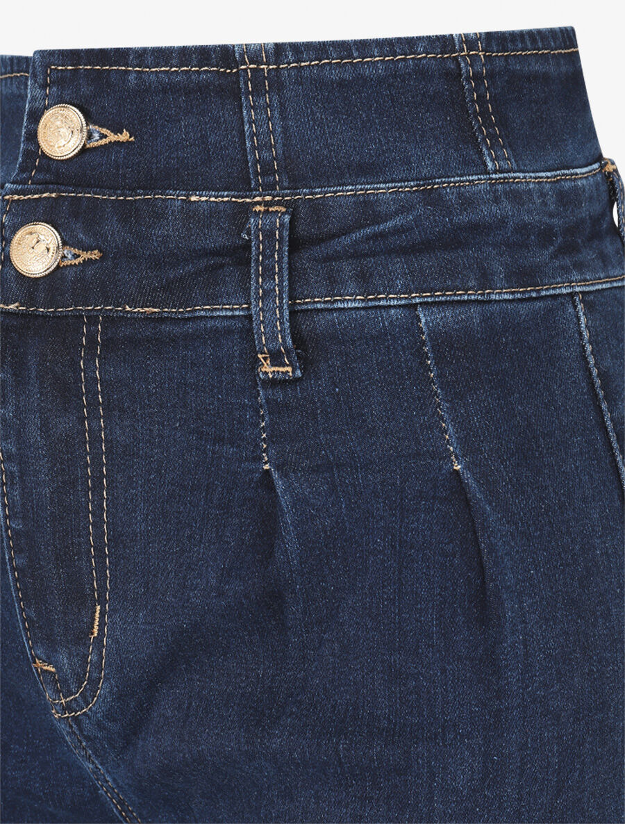 Jean à taille haute coupe droite - Bleu - 3