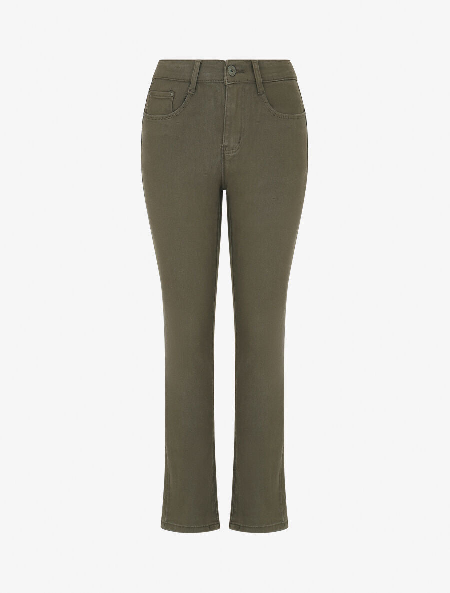 Jean standard push up coupe droite - Kaki - 1