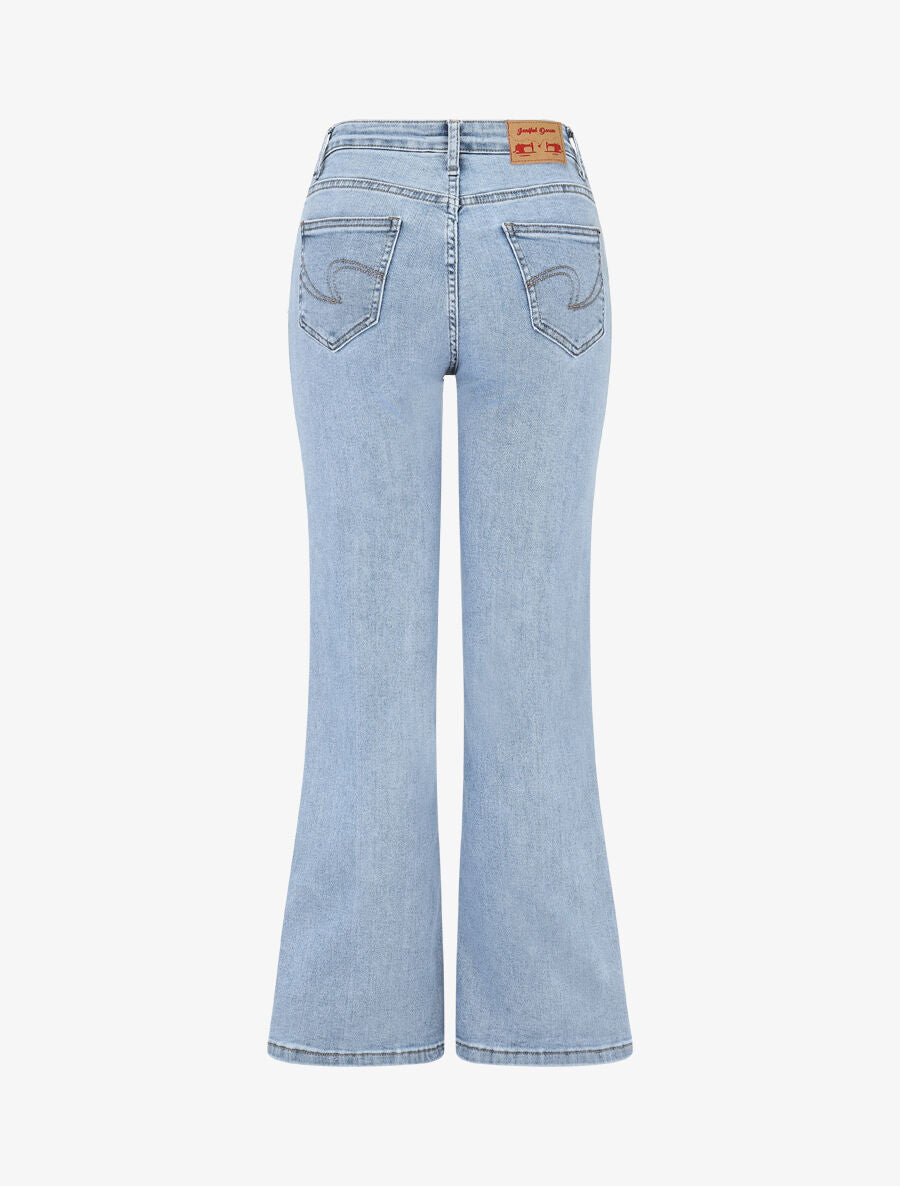 Jean droit taille haute - Bleu clair - 2