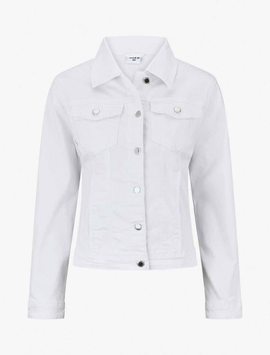 Veste en jean droite - Blanc - 4