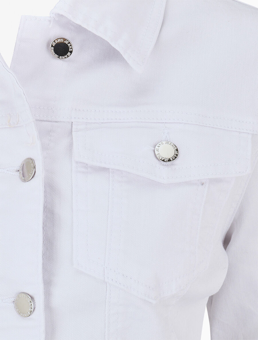 Veste en jean droite - Blanc - 3