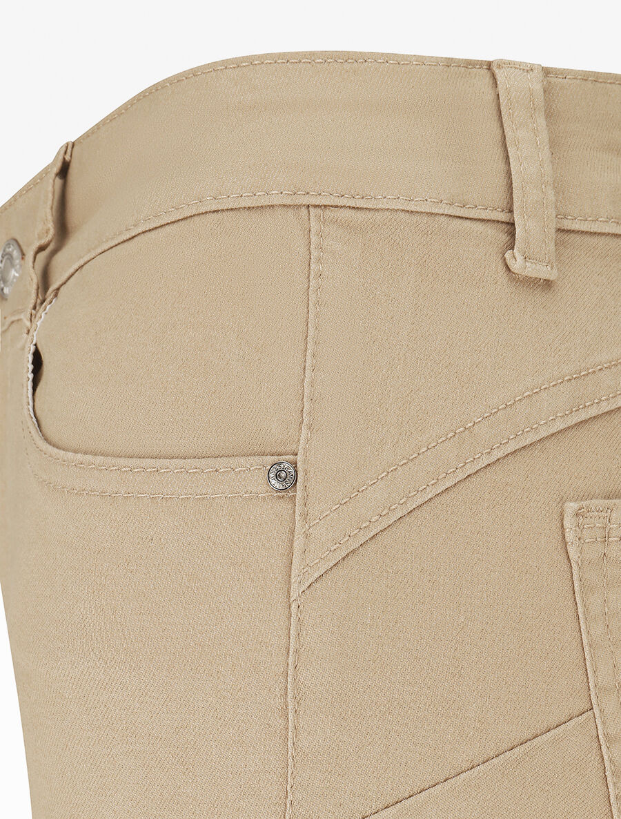 Jean droit grande taille effet push up - Sable - 3