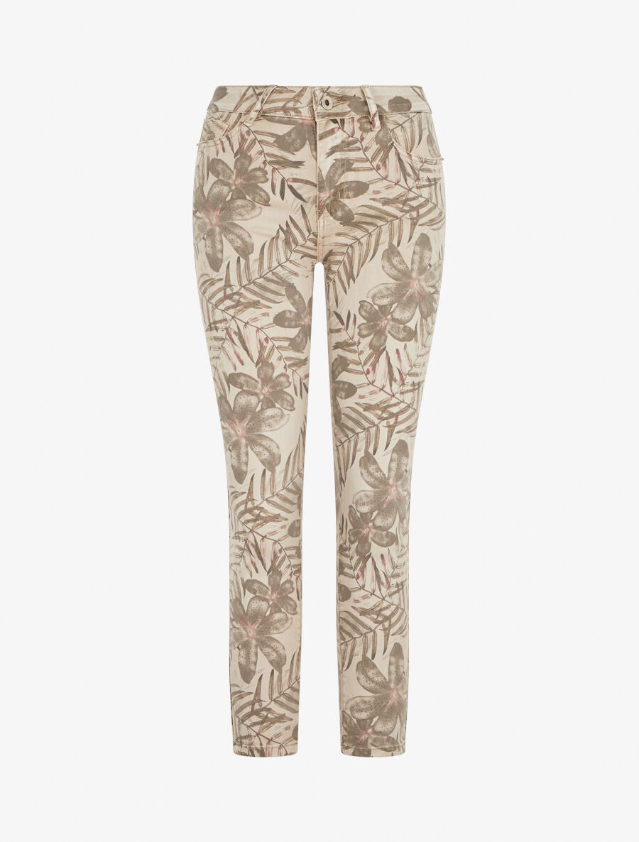 Jean slim imprimé feuillage - Taupe - 4