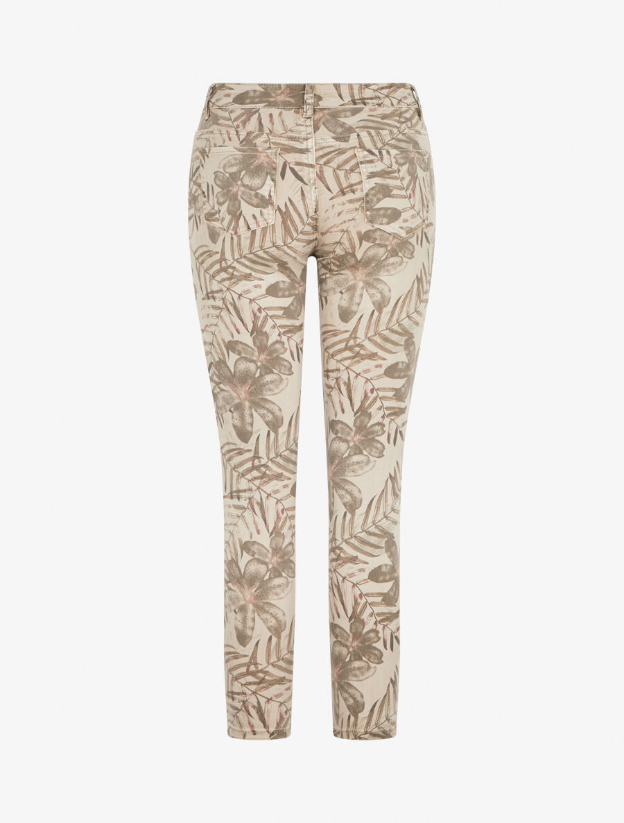 Jean slim imprimé feuillage - Taupe - 2