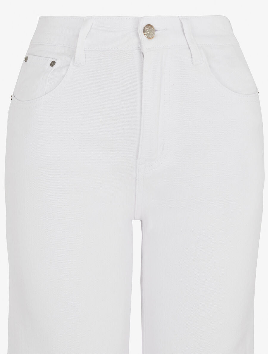 Jean coupe ample taille haute - Blanc - 3