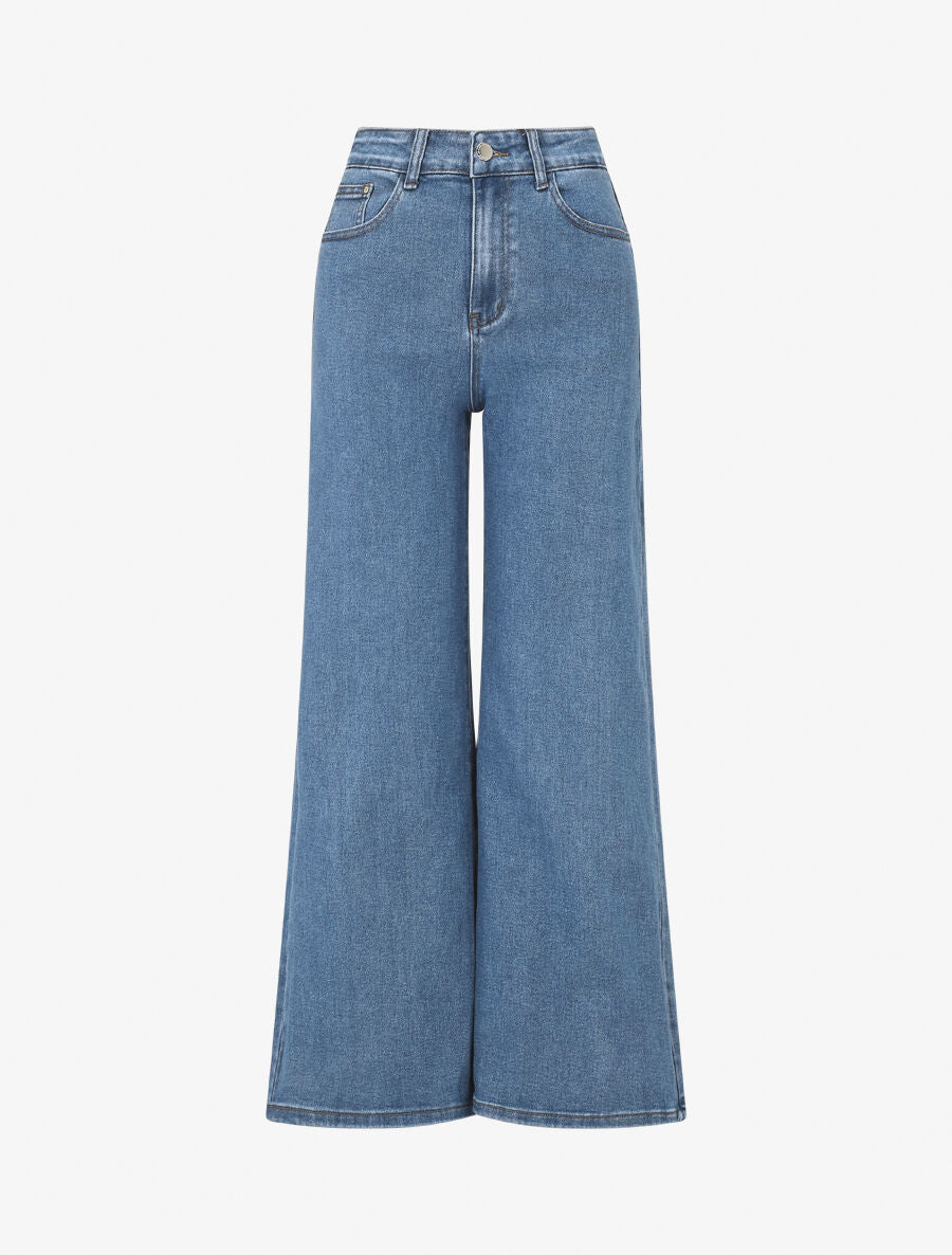 Jean wide leg coupe droite - Bleu - 4
