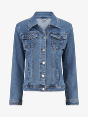 Veste en jean coupe droite - Bleu - 1