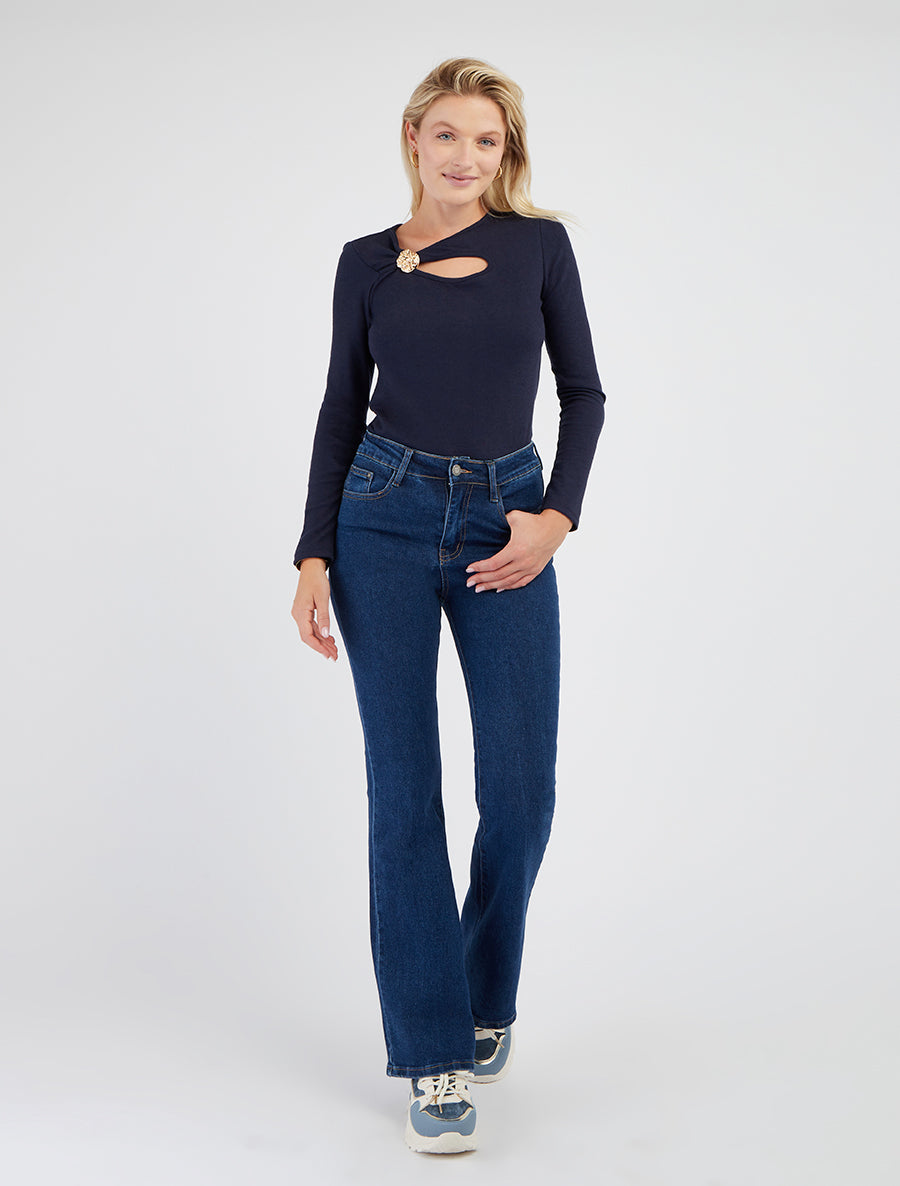 Jean push up coupe flare - Bleu - 8