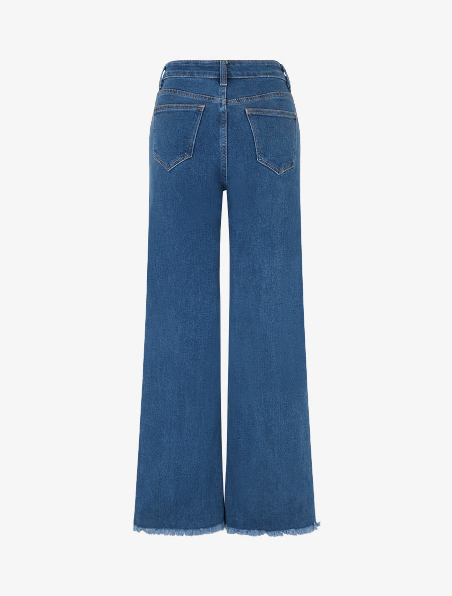 Jean ample taille standard à bords francs - Bleu denim - 2