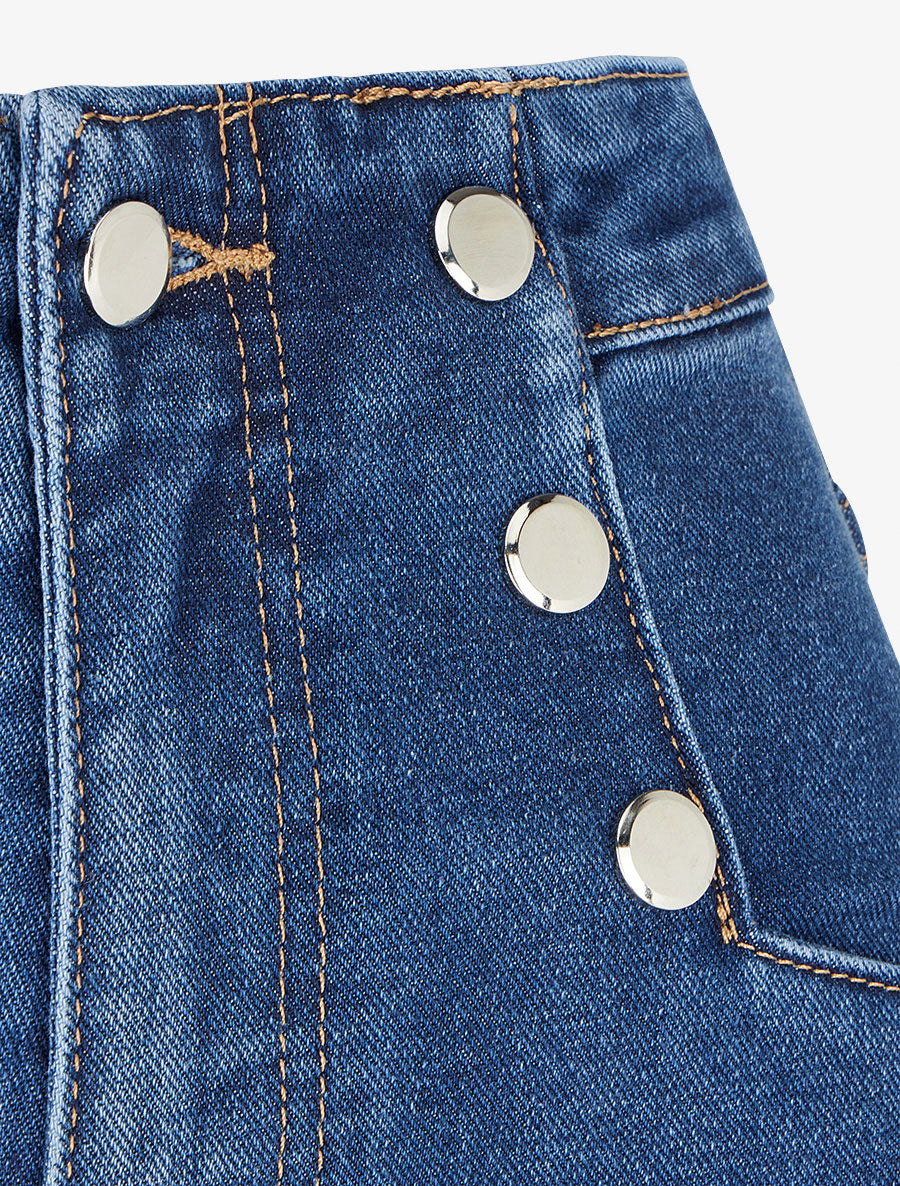 Jean wide leg style pantalon à pont - Bleu - 3