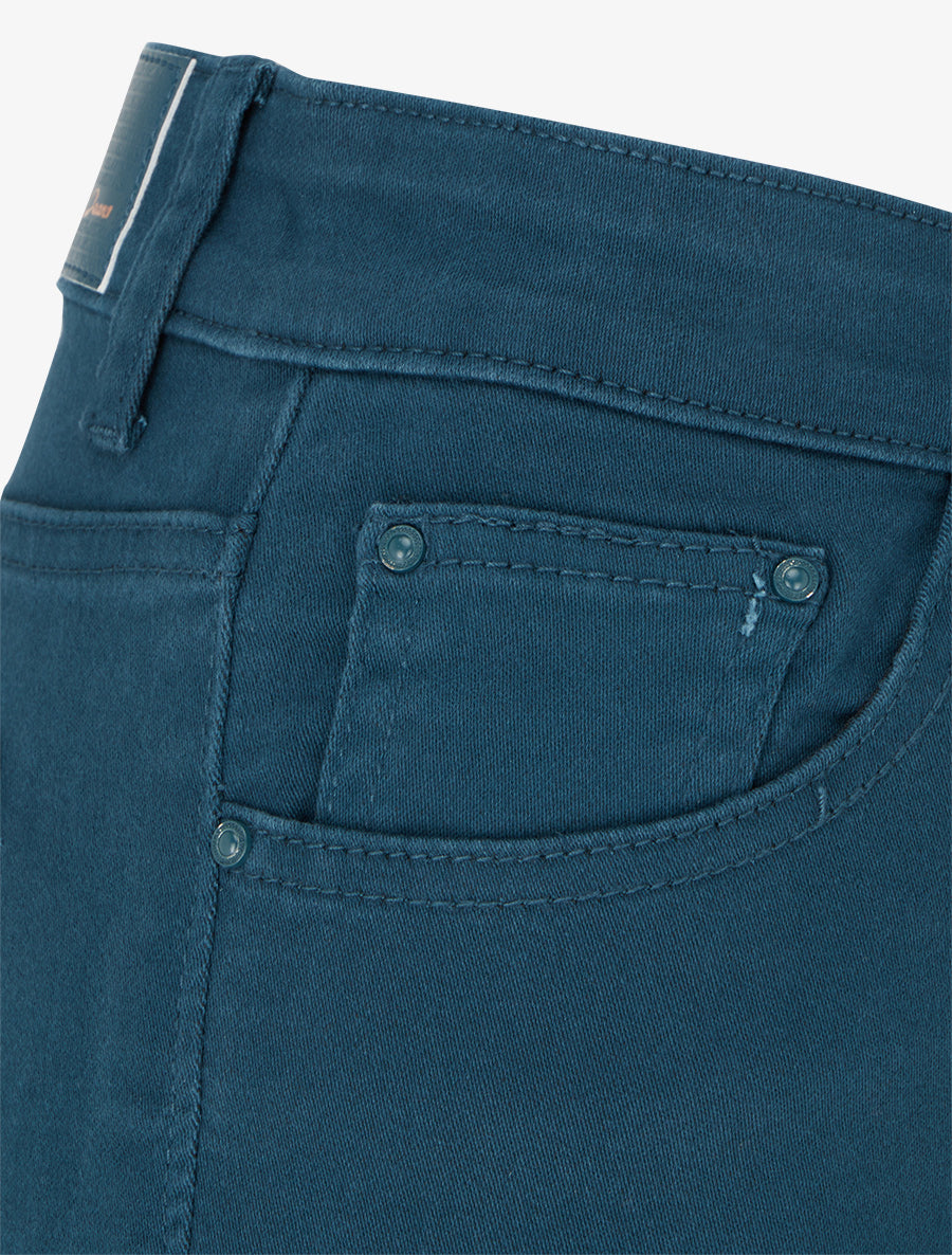 Jean skinny uni taille haute - Bleu canard - 3